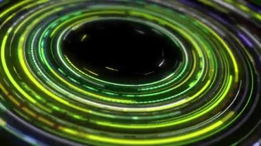 Neon ışığı sürekli olarak metalik arkaplanda döner..