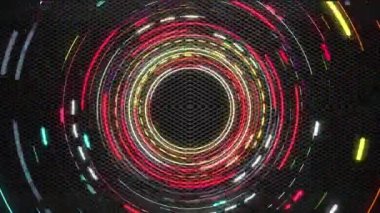 Neon ışığı sürekli olarak metalik arkaplanda döner..