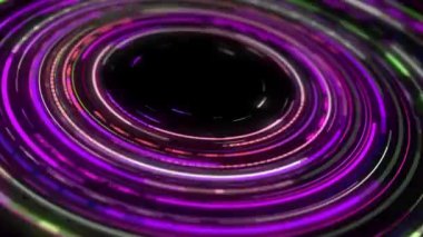 Neon ışığı sürekli olarak metalik arkaplanda döner..