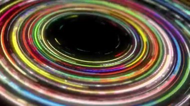 Neon ışığı sürekli olarak metalik arkaplanda döner..