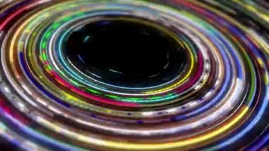 Neon ışığı sürekli olarak metalik arkaplanda döner..