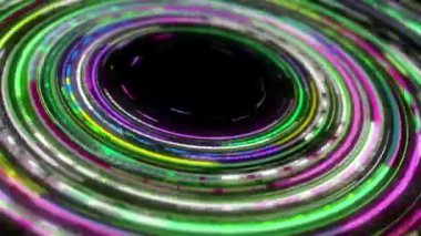 Neon ışığı sürekli olarak metalik arkaplanda döner..