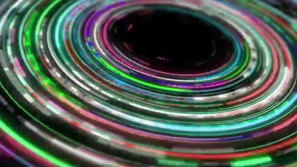 Het Neonlicht Dwarrelt Continu Metalen Achtergrond — Stockvideo