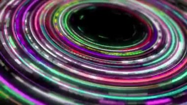 Neon ışığı sürekli olarak metalik arkaplanda döner..