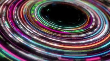 Neon ışığı sürekli olarak metalik arkaplanda döner..
