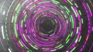 Neon ışığı sürekli olarak metalik arkaplanda döner..