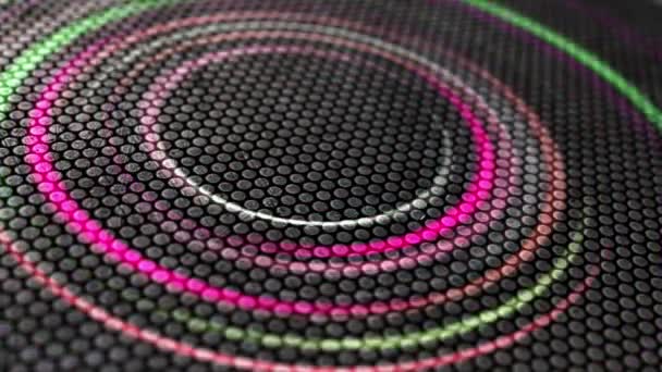 Neon Light Swirls Continuously Metallic Background — Stock Video