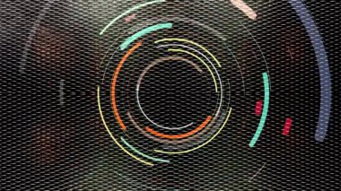 Neon ışığı sürekli olarak metalik arkaplanda döner..