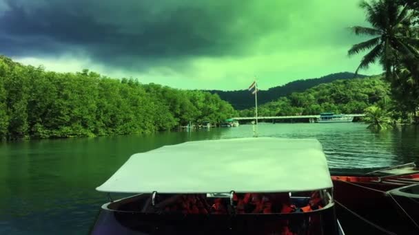 Boat Docked Coast Island Thailand — Stock Video