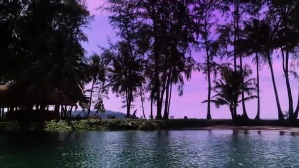 Корабль Медленно Двигался Острову Таиланде — стоковое видео