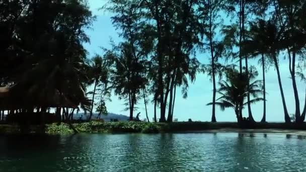 Nave Stava Muovendo Lentamente Verso Isola Thailandia — Video Stock