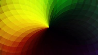 Renkli çizgiler bir çiçeğin yüzgeçleri gibi birbiriyle örtüşüyor..