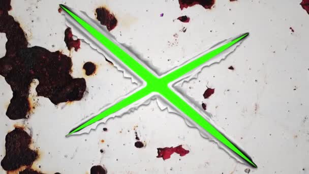 刀片在金属区里面是绿色的 — 图库视频影像