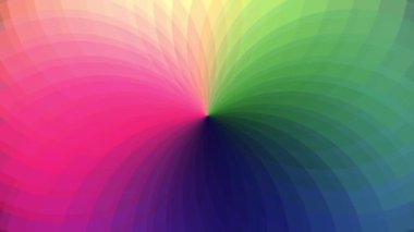 Renkli çizgiler bir çiçeğin yüzgeçleri gibi birbiriyle örtüşüyor..