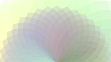 Renkli çizgiler bir çiçeğin yüzgeçleri gibi birbiriyle örtüşüyor..