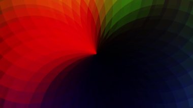 Renkli çizgiler bir çiçeğin yüzgeçleri gibi birbiriyle örtüşüyor..