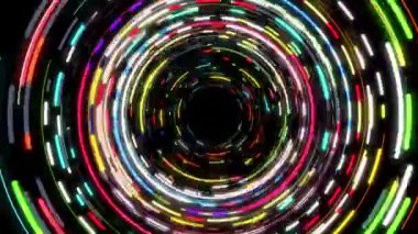Renkli çizgilerin sürekli girdabı parlak ve güzel görünüyor..