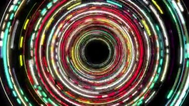 Renkli çizgilerin sürekli girdabı parlak ve güzel görünüyor..
