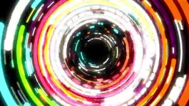 Renkli çizgilerin sürekli girdabı parlak ve güzel görünüyor..