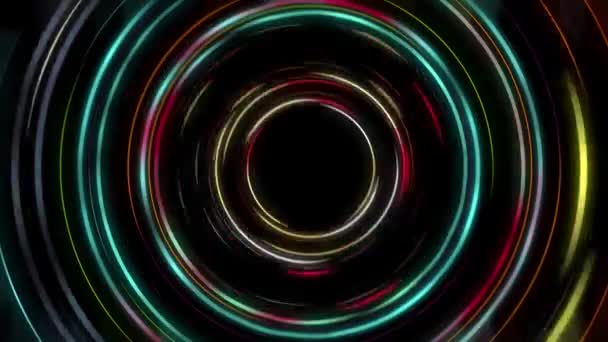 Colorful Glowing Lines Continually Swirl Looking Bright Beautiful — Stock Video