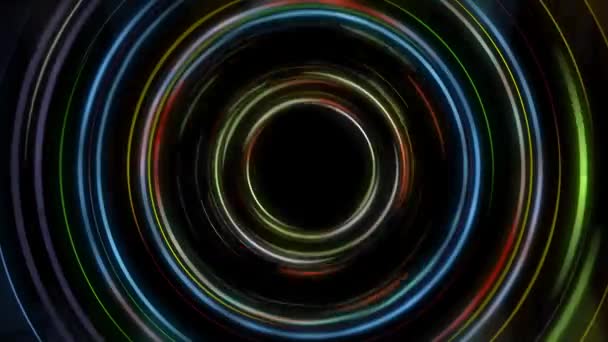 Colorful Glowing Lines Continually Swirl Looking Bright Beautiful — Stock Video