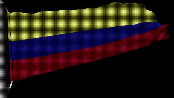 哥伦比亚的国旗看起来像一个不断摇曳的网格 — 图库视频影像