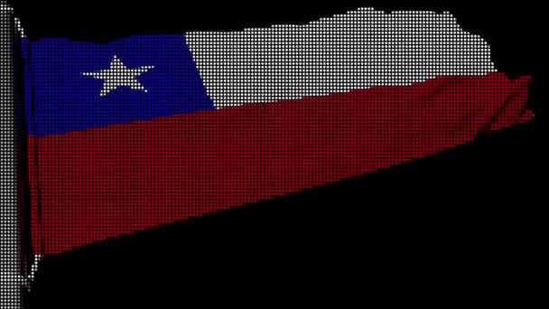 チリの旗は連続した流れのグリッドのように見える — ストック動画