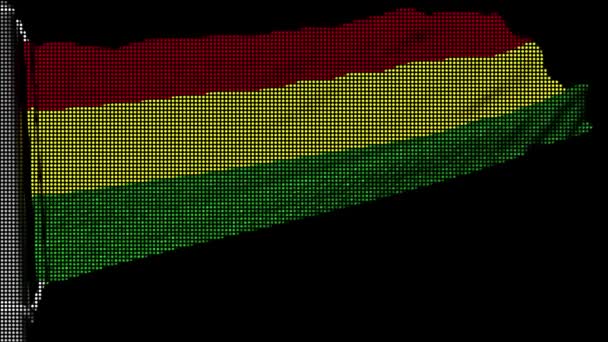 Die Flagge Boliviens Sieht Aus Wie Ein Kontinuierlich Fließendes Gitter — Stockvideo