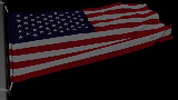 Vlag Van Verenigde Staten Van Amerika Die Lijkt Een Raster — Stockvideo