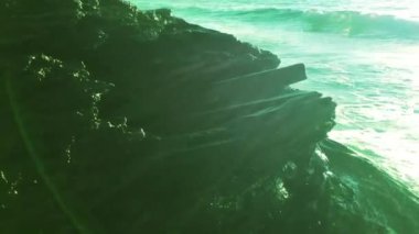Kütükler Tayland 'da bir sahilde..