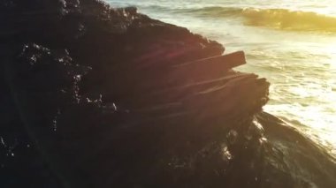 Kütükler Tayland 'da bir sahilde..