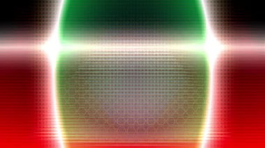 Beyaz bir lazer ışını sürekli olarak renkli metalik arka planda hareket eder..