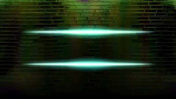 Beam Light Flashed Continuously Brick Wall Background — Stock Video