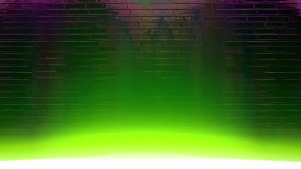 Der Lichtstrahl Blinkte Ununterbrochen Hinter Einer Ziegelmauer — Stockvideo