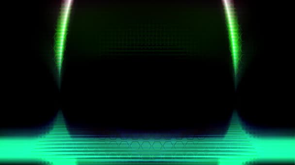 Ein Weißer Laserstrahl Bewegt Sich Kontinuierlich Auf Einem Bunten Metallischen — Stockvideo