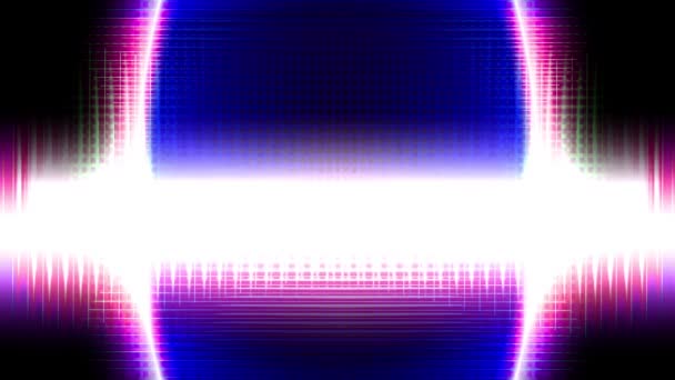 白色激光束在五彩斑斓的金属背景上不停地运动 — 图库视频影像