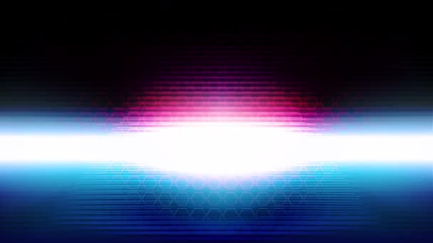 White Laser Beam Moves Continuously Colorful Metallic Background — Stock Video