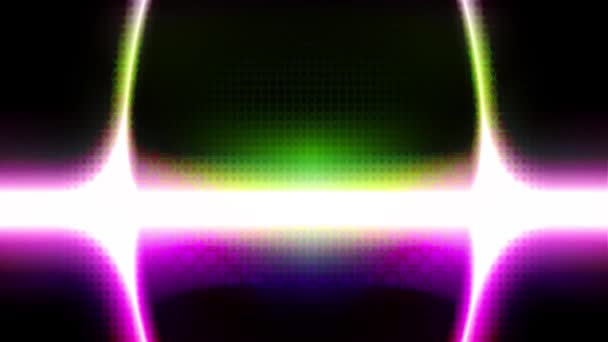 白色激光束在五彩斑斓的金属背景上不停地运动 — 图库视频影像