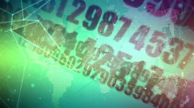 Önünde birleştirici çizgiler olan sürekli rastgele sayılar modern görünüyor..