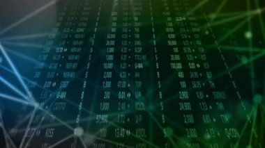 The stock trading numbers flashed continually and there was a continuous flashing beam of light as an element.