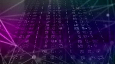 The stock trading numbers flashed continually and there was a continuous flashing beam of light as an element.