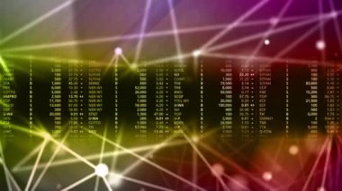The stock trading numbers flashed continually and there was a continuous flashing beam of light as an element.