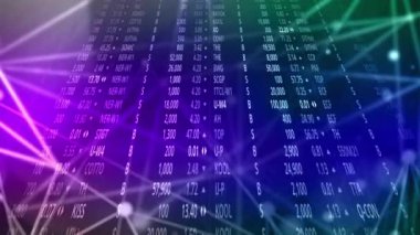 The stock trading numbers flashed continually and there was a continuous flashing beam of light as an element.