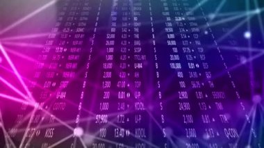 The stock trading numbers flashed continually and there was a continuous flashing beam of light as an element.