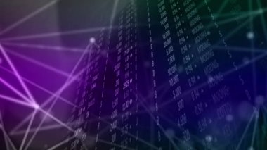 The stock trading numbers flashed continually and there was a continuous flashing beam of light as an element.