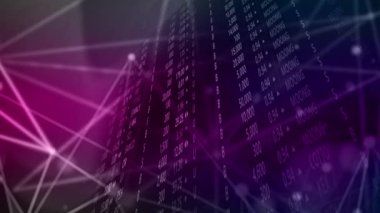 The stock trading numbers flashed continually and there was a continuous flashing beam of light as an element.