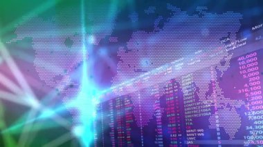 Hisse senedi alım satım rakamları sürekli yanıp sönüyordu ve sürekli yanıp sönen bir ışık demeti vardı..