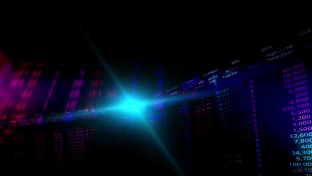 Stock Trading Numbers Flashed Continually Continuous Flashing Beam Light Element — Stock video