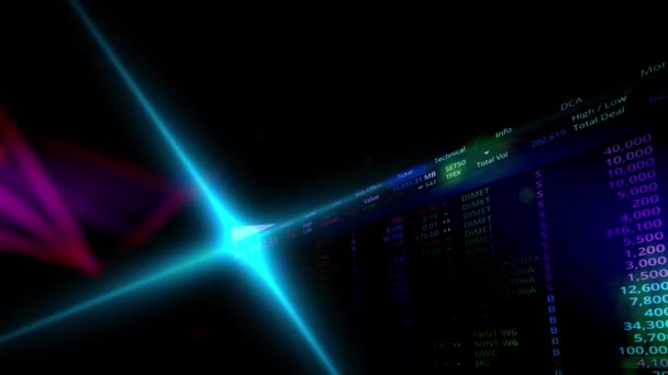Stock Trading Numbers Flashed Continually Continuous Flashing Beam Light Element — Video