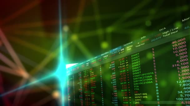 Stock Trading Numbers Flashed Continually Continuous Flashing Beam Light Element — Vídeos de Stock